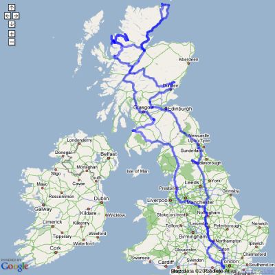 Our route around Scotland
